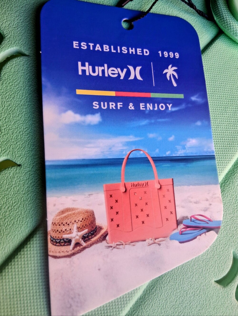 NWT Hurley Beach Tote. Pastel Green, Super Nice - Picture 9 of 13